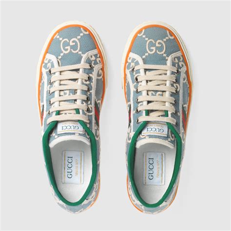 gucci tennis sneakers blue|Gucci tennis 1977 used.